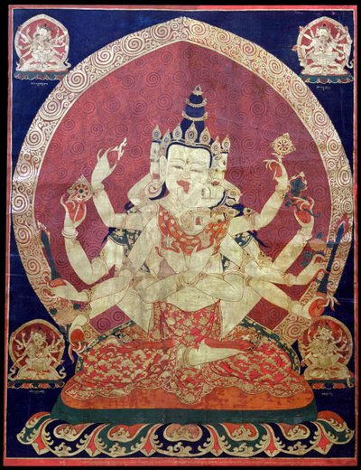 Guhjasamadża Akszobhjawjra Tanaka, XVII wiek. autorstwa Central Asian Art.