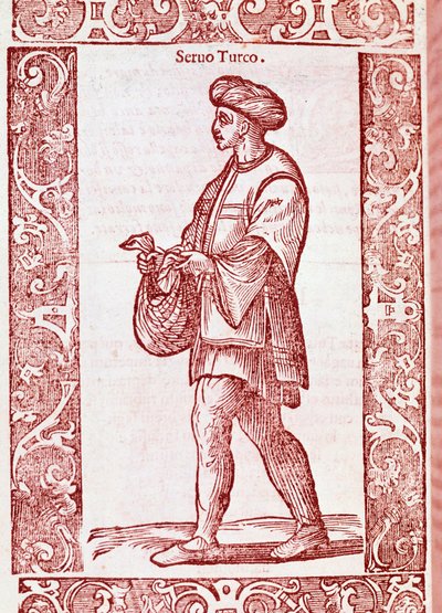 „Turecki garnitur pańszczyźniany” z „” Starożytnych i współczesnych obyczajów ”1590 (rycina) autorstwa Cesare (after) Vecellio