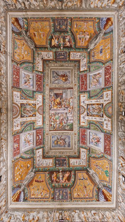 Sufit Sala delle Gesta Rossiane, Rocca dei Rossi, San Secondo, Parma, Włochy, ok. 1570 autorstwa Cesare and Jacopo Bertoia and others Baglione