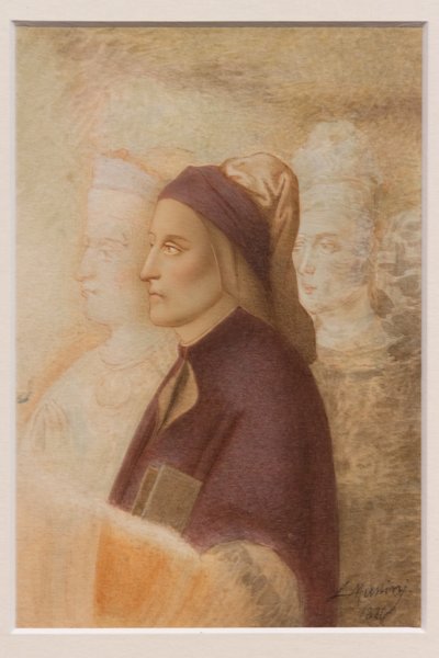 Portret Dantego, autor: Cesare Mussini, około 1844 r. (akwarela na tekturze) autorstwa Cesare Mussini
