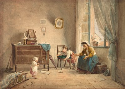 Pierwszy krok, XIX wiek. autorstwa Cesare Provaggi