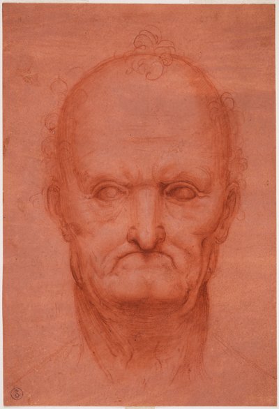 Głowa starca, ok. 1515 (krew na przygotowanym czerwonym papierze) autorstwa Cesare da attr.to Sesto