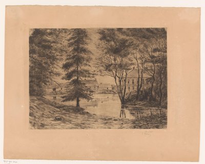 Widok na Ghlin Zamek autorstwa Ch. Perrin (signed by artist)