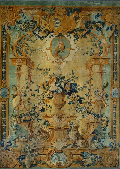 Panel Fabryki Mydła: Jesień, ok. godz. 1717. autorstwa Chaillot Workshops Royal Savonnerie Manufactory