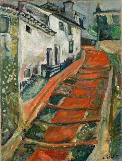 Czerwone schody w Cagnes Red Steps w Cagnes, ok. 1923 r. autorstwa Chaim Soutine