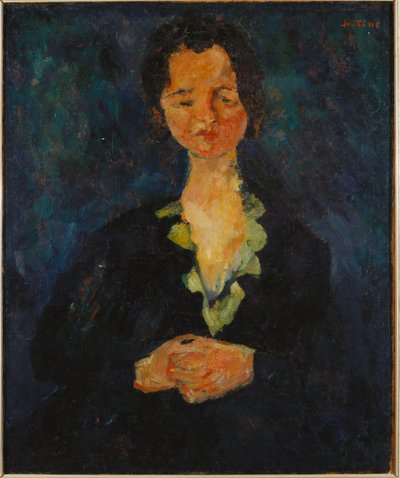 Portret kobiety na niebieskim tle, 1927 autorstwa Chaim Soutine