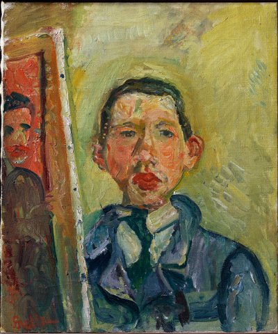 Autoportret - Soutine, Chaim (1893-1943) - c. 1918 - Olej na płótnie - 54,6x45,7 - Muzeum Sztuki Uniwersytetu Princeton autorstwa Chaim Soutine