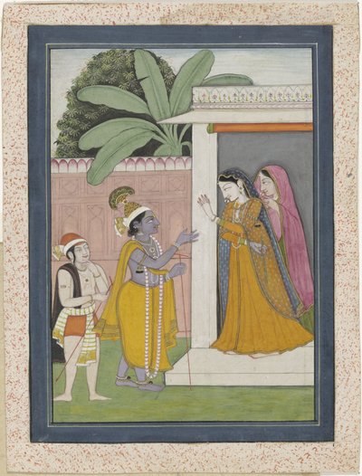 Radha nie oddaje Krysznie swojego fletu autorstwa Chajju (attributed to)
