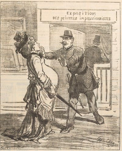 Madame, nie zaleca się wchodzić!. Le Charivari, 16 kwietnia 1877, 1877. autorstwa Cham