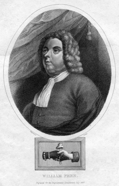 William Penn, założył prowincję Pensylwanii, 1823 autorstwa Chapman and Co