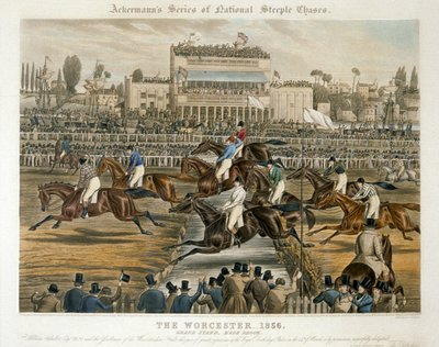 Royal Birthday Stakes, Worcester, 14 marca 1856: Grand Stand (kolor lito) autorstwa Charles Hunt