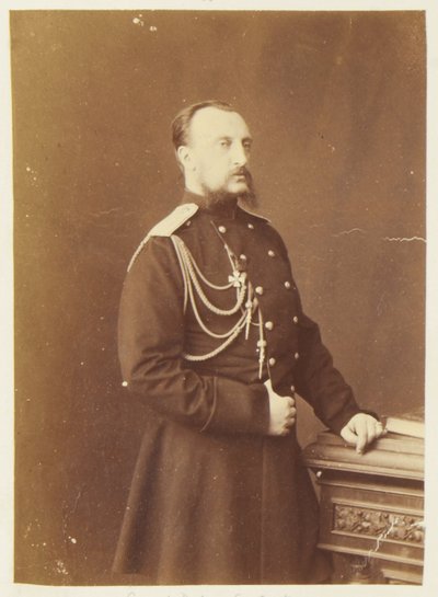 Mikołaj Nikołajewicz de Russie - Portret wielkiego księcia Mikołaja Nikołajewicza (Starszego) Rosji (1831-1891), autorstwa Bergamasco, Karola (Karla) (1830-1896). Zdjęcie albuminy, ok. 1874. Rosyjskie Państwowe Archiwum Filmowe i Fotograficzne, Krasnogorsk autorstwa Charles Bergamasco