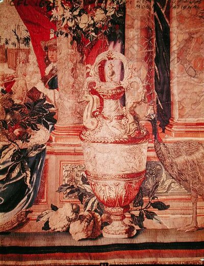 Miesiąc styczeń, z serii gobelinów „Les Maisons Royales”, wyprodukowanej w warsztacie gobelinów dla Ludwika XIV (gobelin) (detal 391182) autorstwa Charles (after) Le Brun