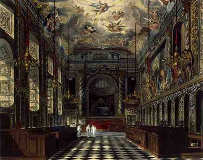 Kaplica Królewska, Zamek Windsor, z "Royal Residences", rycina Thomasa Sutherlanda (ur. 1785), wydana przez Williama Henry