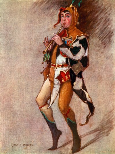 Twelfth Night: Feste, The Clown, Mr Courtice Pounds (kolor lito) autorstwa Charles A. Buchel