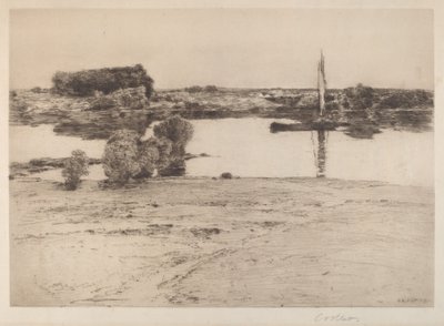 Bez tytułu (scena rzeczna z łodzią) autorstwa Charles A. Platt