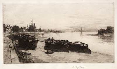 Błotne łodzie na Tamizie, 1883. autorstwa Charles Adams Platt