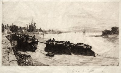 Błotne łodzie na Tamizie, 1883. autorstwa Charles Adams Platt