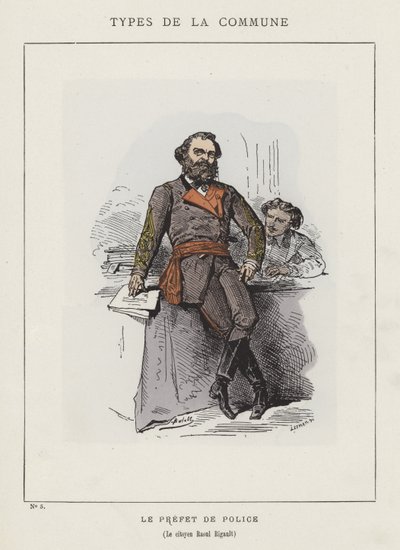 Prefekt policji, obywatel Raoul Rigault autorstwa Charles Albert d Arnoux Bertall