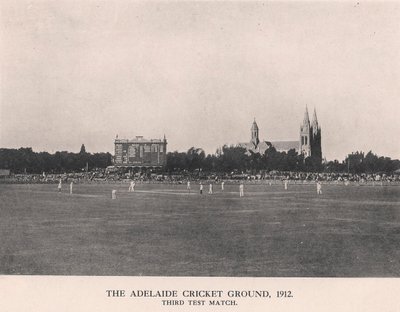 Adelaide Cricket Ground, trzeci mecz testowy między Australią a Anglią, 1912 r autorstwa Charles Alfred Petts