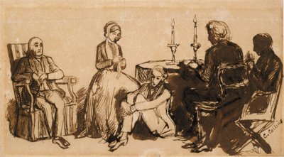 Wieczór u Combesów, 1850-1851 autorstwa Charles Allston Collins