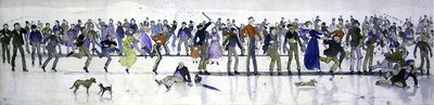 Zimowe Igrzyska (pióro i atrament, akwarela) autorstwa Charles Altamont Doyle
