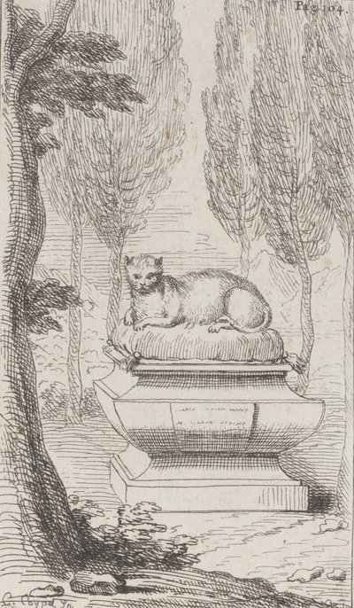 Kot na grobie, 1714-52., 1714-52. autorstwa Charles Antoine Coypel