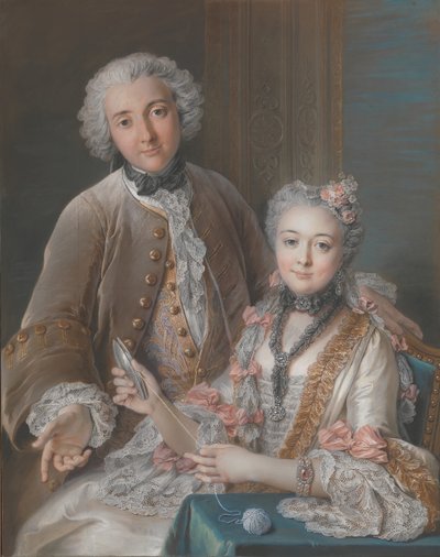 François de Jullienne 1722-1754 i jego żona Marie Élisabeth de Séré de Rieux, 1724-1795, 1743. autorstwa Charles Antoine Coypel