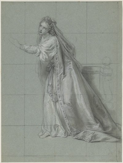 Studium kobiety (Rodugune) zwróconej w lewą stronę autorstwa Charles Antoine Coypel