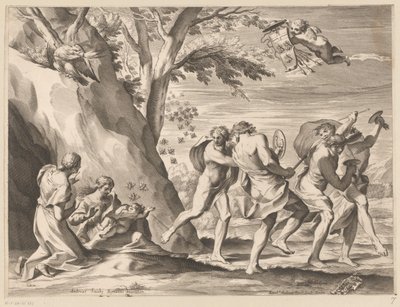 Edukacja Jowisza z herbem rodziny Barberini autorstwa Charles Audran