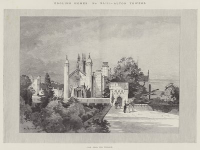 Domy angielskie, Alton Towers, Widok z tarasu autorstwa Charles Auguste Loye