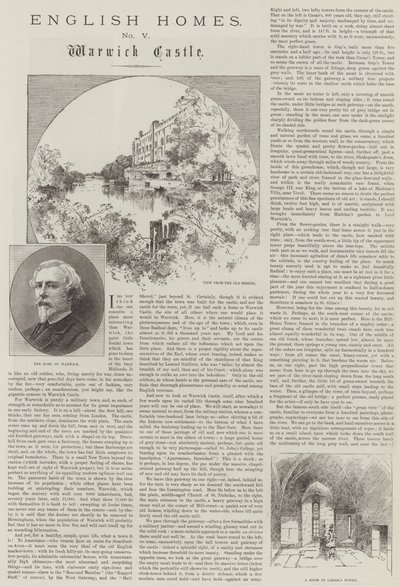 English Homes, Zamek Warwick autorstwa Charles Auguste Loye