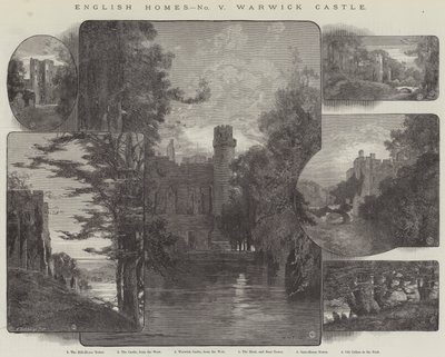 Angielskie domy, zamek Warwick autorstwa Charles Auguste Loye