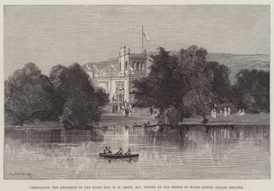 Greenlands, rezydencja honorowego posła W H Smitha, odwiedzona przez księcia Walii podczas regat Henley Regatta. autorstwa Charles Auguste Loye