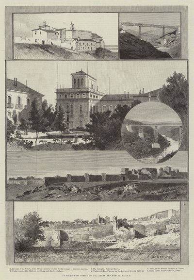 W południowo-zachodniej Hiszpanii, na linii kolejowej Zafra i Huelva autorstwa Charles Auguste Loye