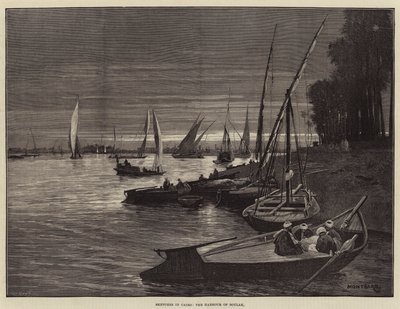Szkice w Kairze, port Boulak autorstwa Charles Auguste Loye