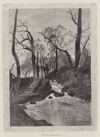Kaskada w Hawarden Park autorstwa Charles Auguste Loye