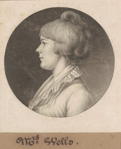 Mary Wright Sonntag Wells autorstwa Charles B. J. Févret de Saint Mémin