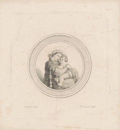 Madonna z krzesła autorstwa Charles B. J. Févret de Saint Mémin, after Raphael