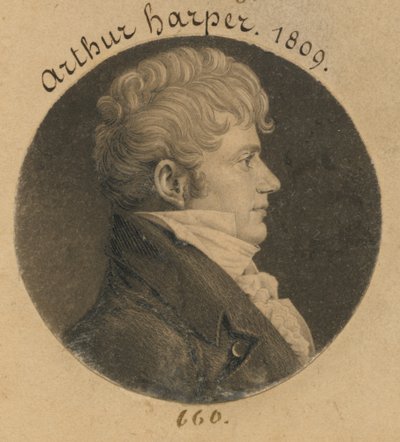 Arthur Harper autorstwa Charles Balthazar Julien Févret de Saint-Mémin