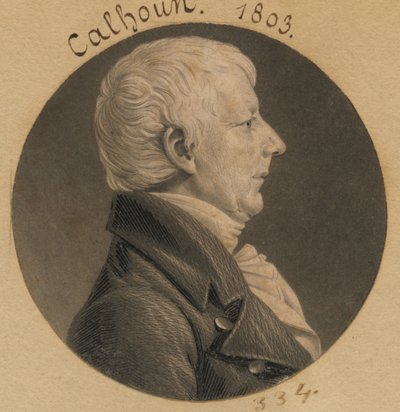 James Calhoun autorstwa Charles Balthazar Julien Févret de Saint-Mémin