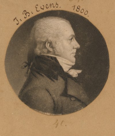 John B. Evens autorstwa Charles Balthazar Julien Févret de Saint-Mémin