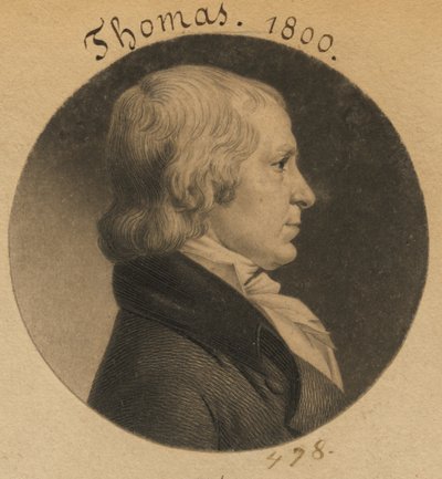 John Chew Thomas autorstwa Charles Balthazar Julien Févret de Saint-Mémin