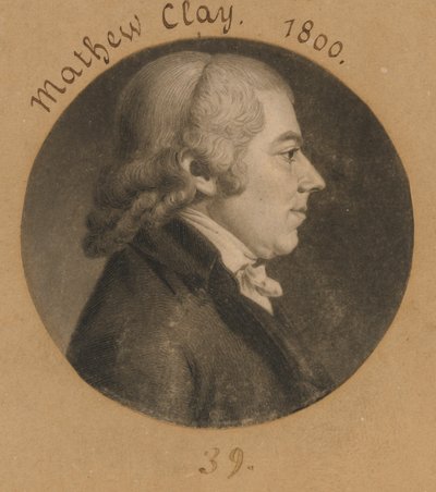 Matthew Clay autorstwa Charles Balthazar Julien Févret de Saint-Mémin