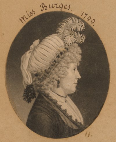 Miss Burges autorstwa Charles Balthazar Julien Févret de Saint-Mémin