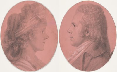 Portrety Georgesa Arnolda Fitzwilliama oraz portret Eleanor Ramsay Fitzwilliam; para autorstwa Charles Balthazar Julien Févret de Saint-Mémin