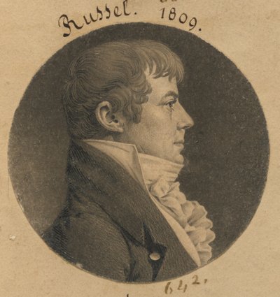 Prawdopodobnie Nathaniel Russell lub J. Dawson autorstwa Charles Balthazar Julien Févret de Saint-Mémin
