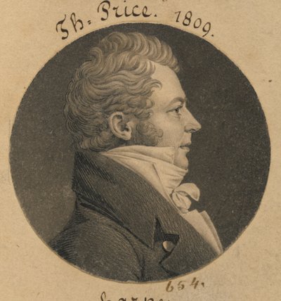 Thomas Price autorstwa Charles Balthazar Julien Févret de Saint-Mémin