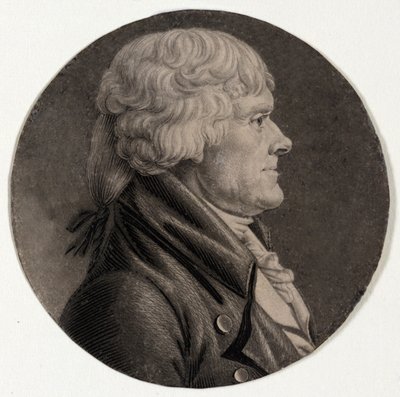 Thomas Jefferson, wyd. 1806 autorstwa Charles Balthazar Julien Févret de Saint Mémin