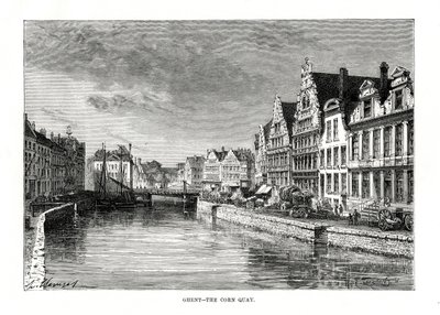 Nabrzeże Kukurydziane, Gandawa, Flandria, Belgia, 1879 r. autorstwa Charles Barbant